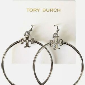 Silver Tory burch hoops earrings